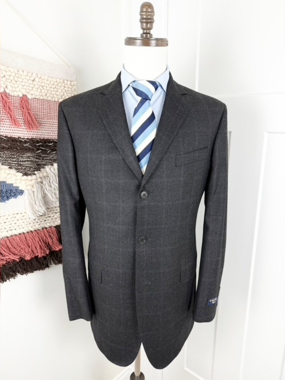 NEW Brooks Brothers Regent Plaid Blazer Grey Sz 41L